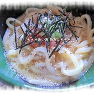 手っ取り早い☆釜玉風明太子うどん